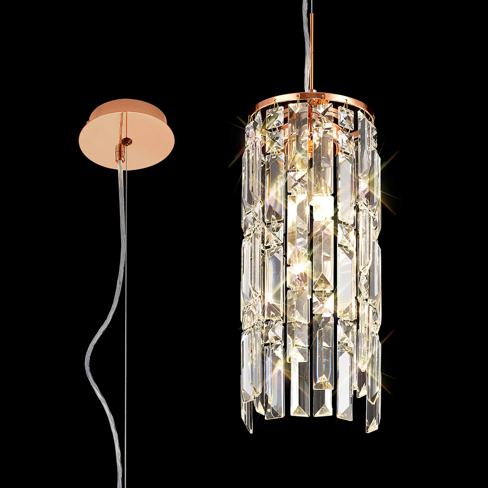 IL31813  Maddison Crystal Pendant 2 Light French Gold
